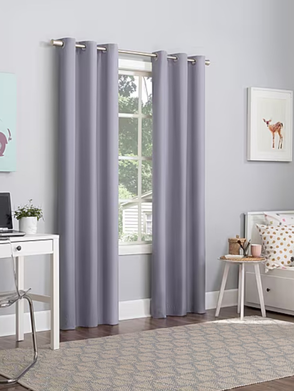 Sun Zero Bright Vibes 100% Blackout Curtain 2 pk Single Panel 40" x 63" Lavender